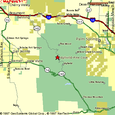 Map to Idyllwild